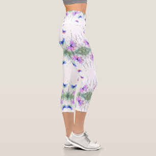 Spring Butterflies Capri Leggings