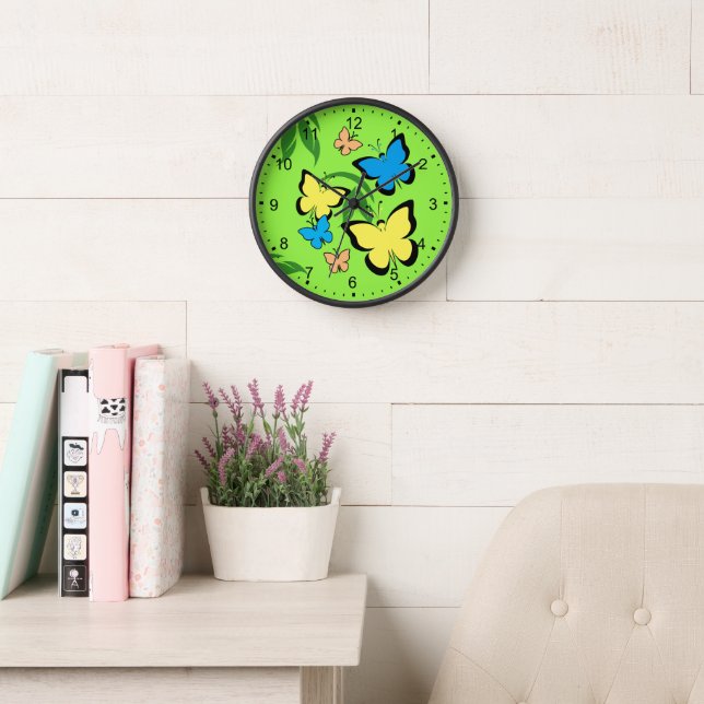 Spring Butterflies Clock (Reading Room)