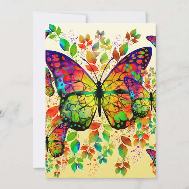 SPRING BUTTERFLIES COLORFUL NATURE INVITATION (Front)