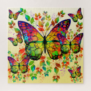SPRING BUTTERFLIES COLORFUL NATURE JIGSAW PUZZLE
