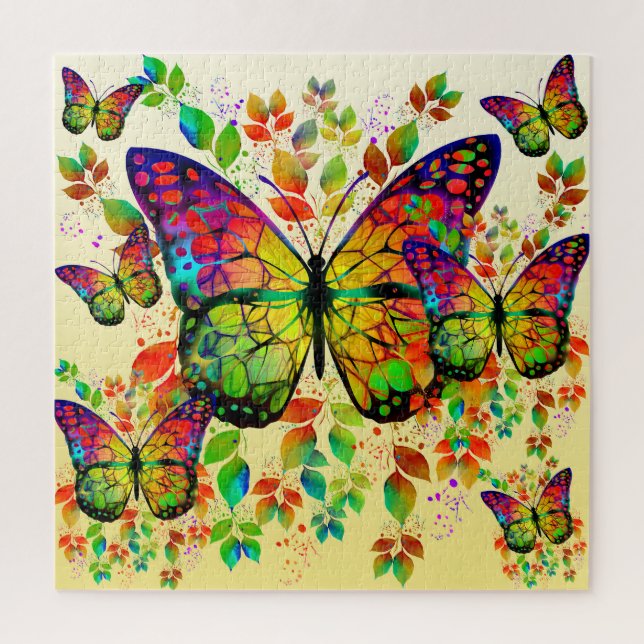 SPRING BUTTERFLIES COLORFUL NATURE JIGSAW PUZZLE (Vertical)