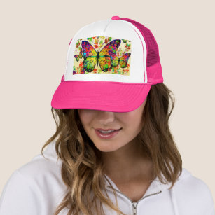SPRING BUTTERFLIES COLORFUL NATURE TRUCKER HAT