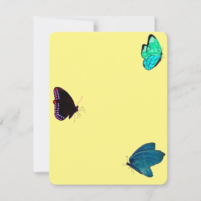 Spring Butterflies Flat Note Card (Front)