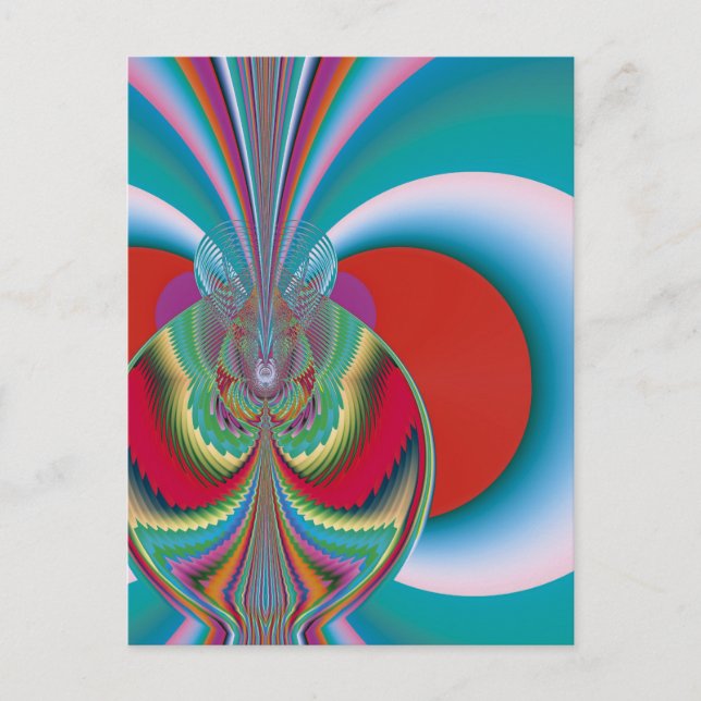 Spring Butterfly Abstract Colour Burst Art Postcard (Front)