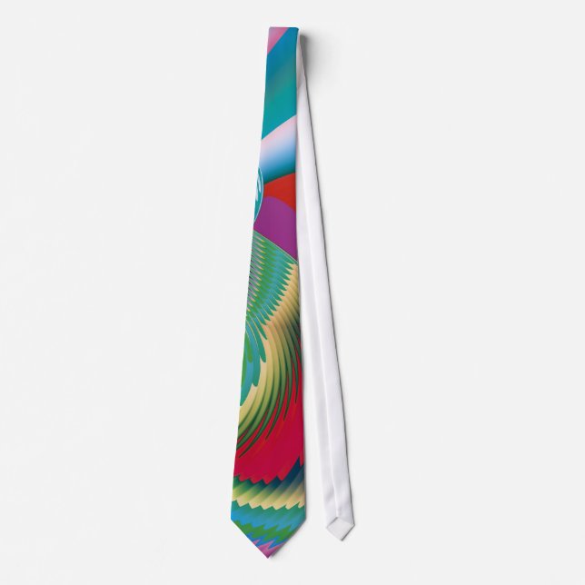 Spring Butterfly Abstract Colour Burst Art Tie (Front)