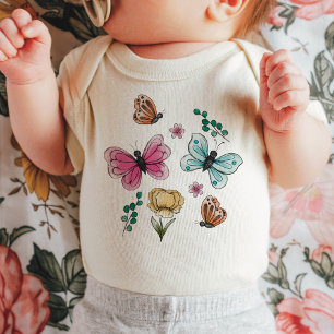 Spring Butterfly Baby Bodysuit