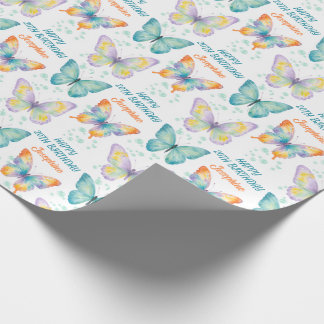 Spring Butterfly Colourful Nature Girls Birthday Wrapping Paper