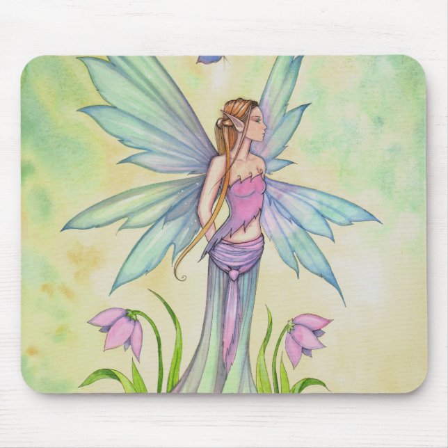 Spring Butterfly Fairy Fantasy Art Mouse Pad (Front)