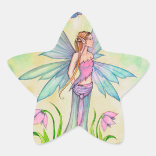 Spring Butterfly Fairy Fantasy Art Star Sticker