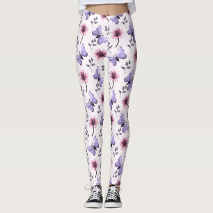 Spring Butterfly Floral Gift Leggings