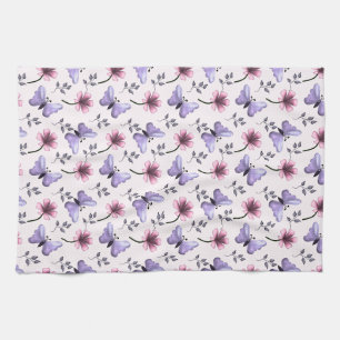 Spring Butterfly Floral Gift Tea Towel