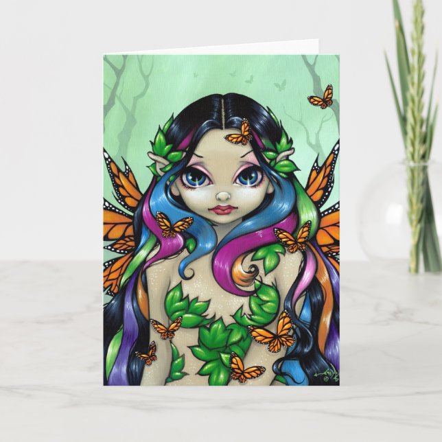 "Spring Butterfly Maiden" Greeting Card (Front)