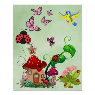 Spring Butterfly Wildflower Meadow Poster