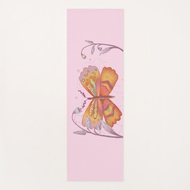 spring  butterfly yoga mat (Front)
