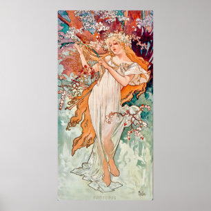 Spring by Alfons Mucha Poster