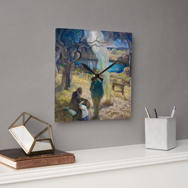 Spring by Newell Convers Wyeth Square Wall Clock (Office)