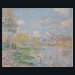 Spring by the Seine by Claude Monet Wrapping Paper<br><div class="desc">Spring by the Seine by Claude Monet, oil on canvas 1875, is a landscape painting of pedestrians strolling on the banks of the River Seine in Paris, the warm green leaves of budding trees and puffy white clouds in the pale blue sky of a warm, sunny day reflected in the...</div>