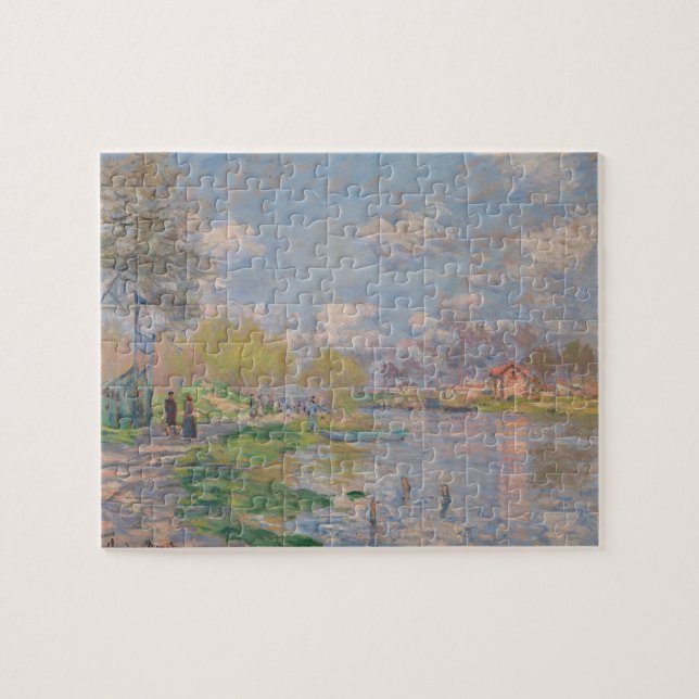 Spring by the Seine by Monet Impressionist Jigsaw Puzzle (Horizontal)