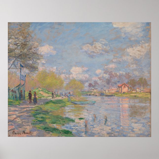 Spring by the Seine by Monet Impressionist Poster (Front)