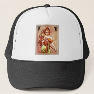 Spring c1900 Top Two Thirds by Alphonse Mucha Trucker Hat