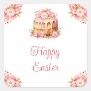 Spring Cake Easter Brunch Square Sticker