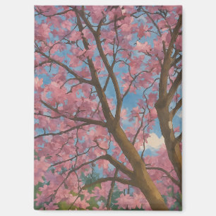 Spring Canopy – Blossom Tree & Blue Sky Painting Magnet