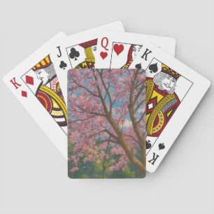 Spring Canopy – Blossom Tree & Blue Sky Painting Playing Cards
