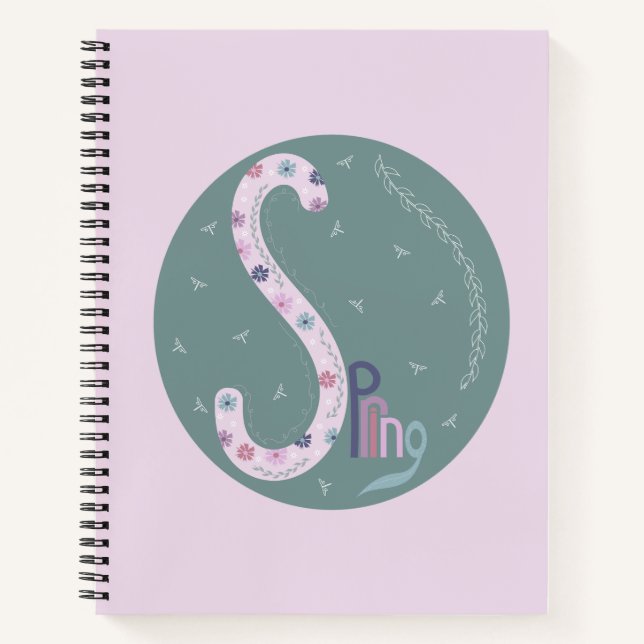 spring card green notebook (Front)