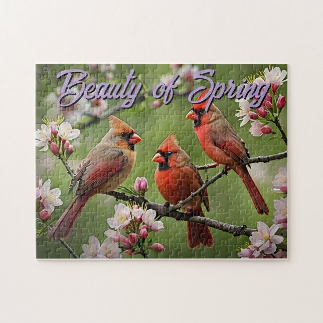 Spring Cardinals Jigsaw Puzzle (Horizontal)