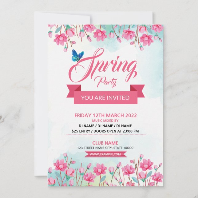 Spring Celebration Party Flyer Invitation (Front)