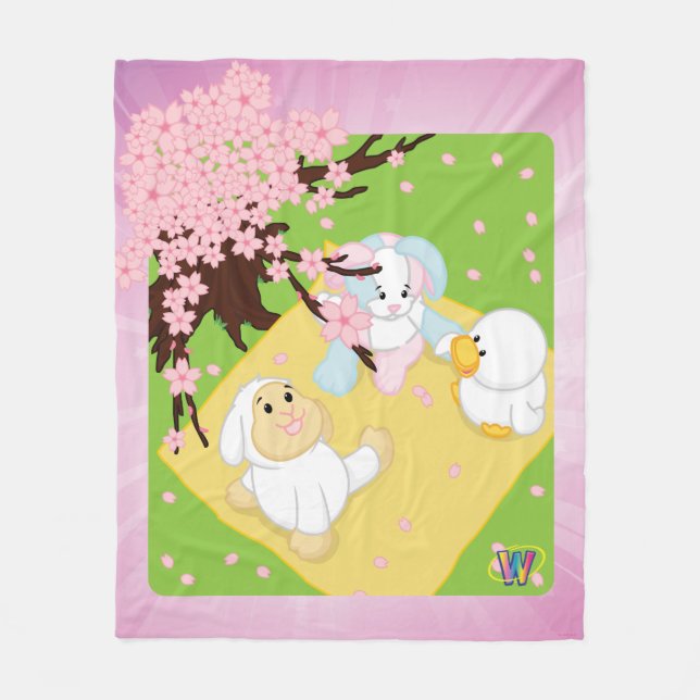 Spring Celebration Picnic Fleece Blanket (Front)