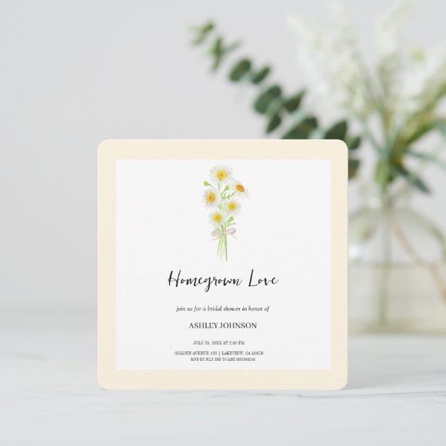 SPRING Chamomile Simple Bridal Shower Invitation (Standing Front)
