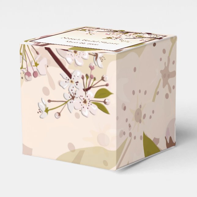 Spring Cherry Blossom Bridal Shower Favour Box (Front Side)