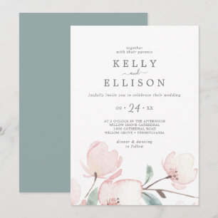 Spring Cherry Blossom Casual Wedding Invitation