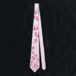 Spring Cherry Blossom Elegant Wedding Neck Tie<br><div class="desc">A lovely, pink, watercolor painting of spring cherry blossoms decorates this wedding neck tie that is perfect for a modern, stylish wedding. A nice gift for a groomsman, the father of the bride or other men in the wedding party. Personalise it with the bride and groom's names and wedding date,...</div>