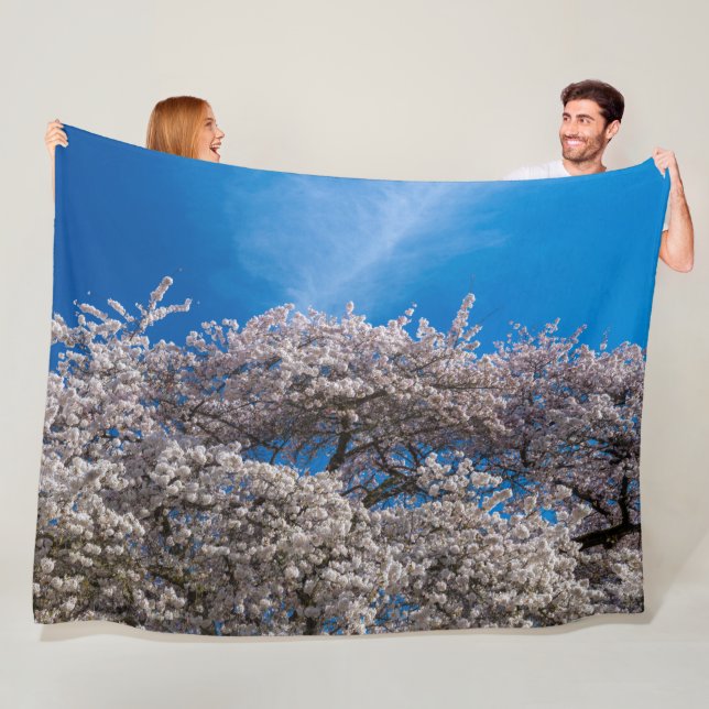 Spring Cherry Blossom Fleece Blanket (In Situ)