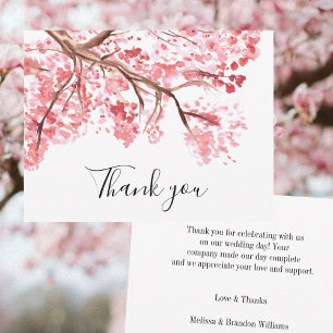 Spring Cherry Blossom Floral Sakura Thank you Card