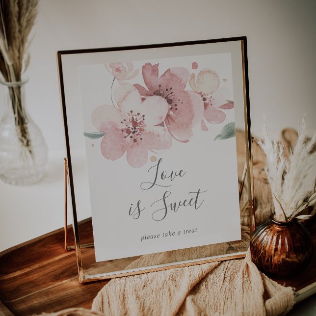 Spring Cherry Blossom Love Is Sweet Wedding Sign (Creator Uploaded)