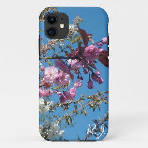 spring cherry blossom tree in blue sky iPhone 11 case