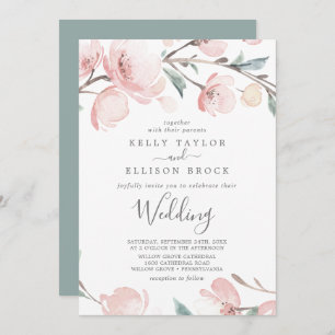 Spring Cherry Blossom Wedding Invitation