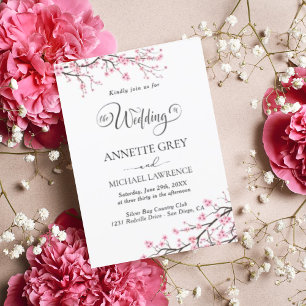 Spring Cherry Blossom Wedding Invitation