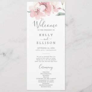 Spring Cherry Blossom Wedding Program