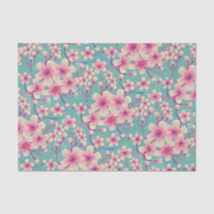 Spring Cherry Blossoms green   Tissue Paper