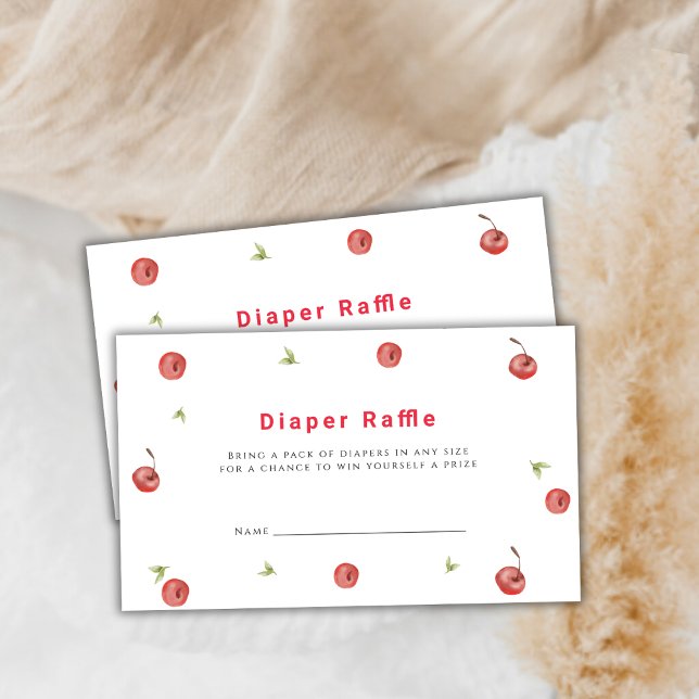 Spring Cherry Sweet Diaper Raffle Baby Shower  Enclosure Card (Spring Cherry Sweet Diaper Raffle Baby Shower Enclosure Card)