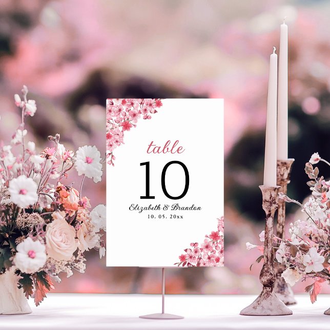 Spring Cherry Wedding – Sakura Flower  Table Number (Creator Uploaded)
