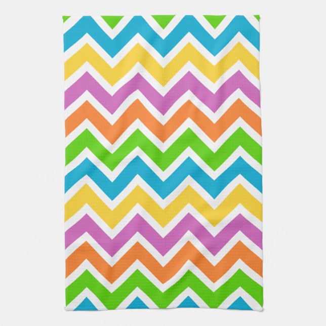 spring chevron kitchen towel (Vertical)