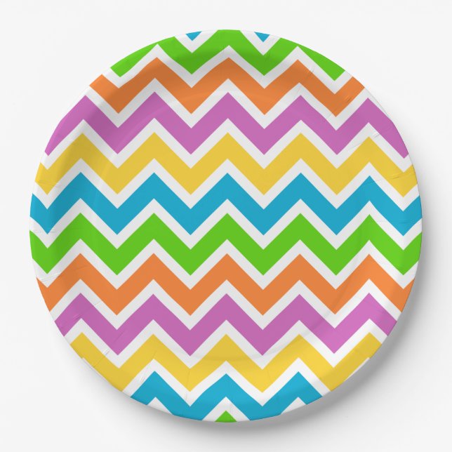 spring chevron paper plates (Front)