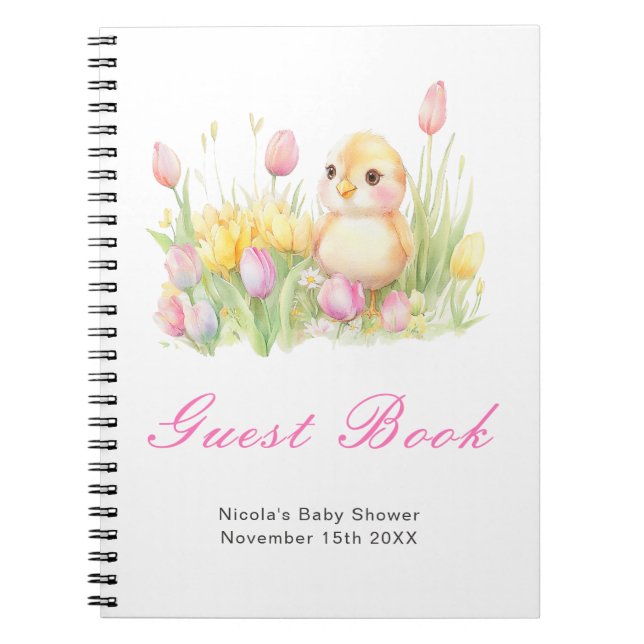 Spring Chick Baby Shower Guest Book (Front)