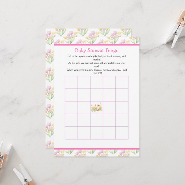 Spring Chick Baby Shower Invitation (Front/Back In Situ)