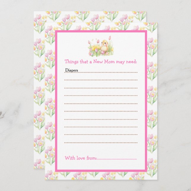 Spring Chick Baby Shower Invitation (Front/Back)